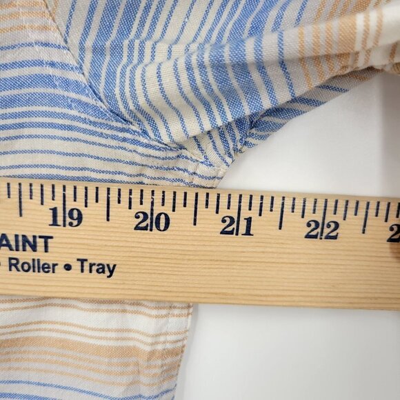 Quiksilver Modern Fit Short Sleeve Shirt Collar Striped Button Up Medium Mens - Picture 9 of 10